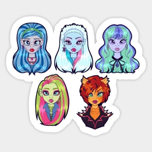 Monster High G1 Ghouls - Ghoulia, Abbey, Twyla, Venus, Toralei Sticker